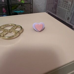 Purple and pink heart ring